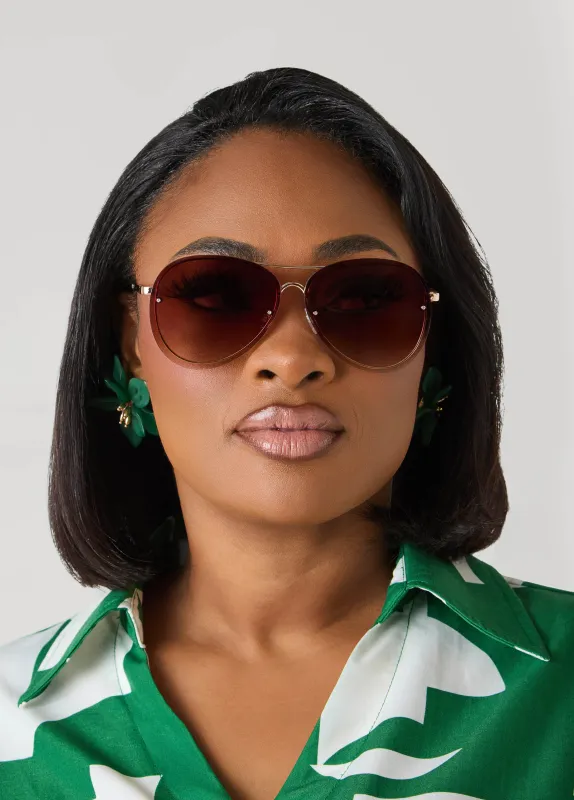 Rimless Aviator Sunglasses made by Ashley Stewart