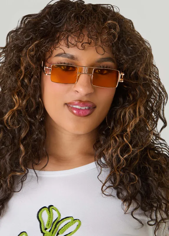 Rectangle Frame Tinted Sunglasses made by Ashley Stewart