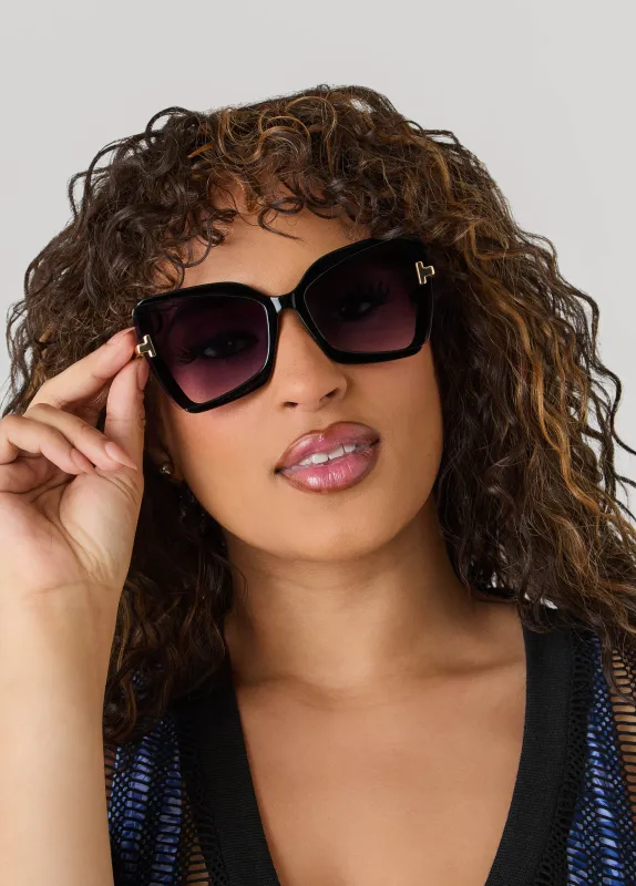 Tinted Square Frame Sunglasses made by Ashley Stewart