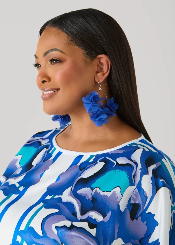 Chiffon Petal Hoop Earrings made by Ashley Stewart