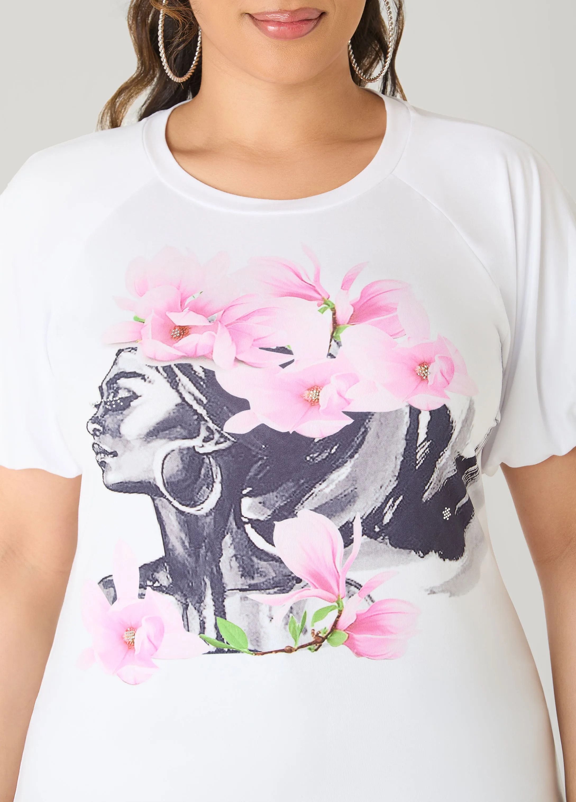 Flower Queen Puff Sleeved Tee sold by Ashley Stewart product image thumbnail 4