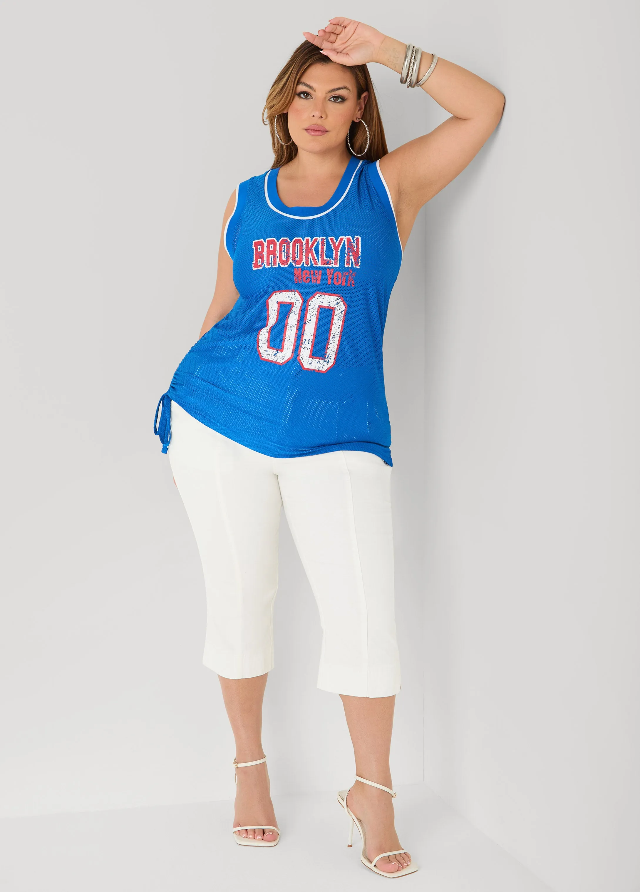 Drawstring Basketball Jersey sold by Ashley Stewart product image thumbnail 3