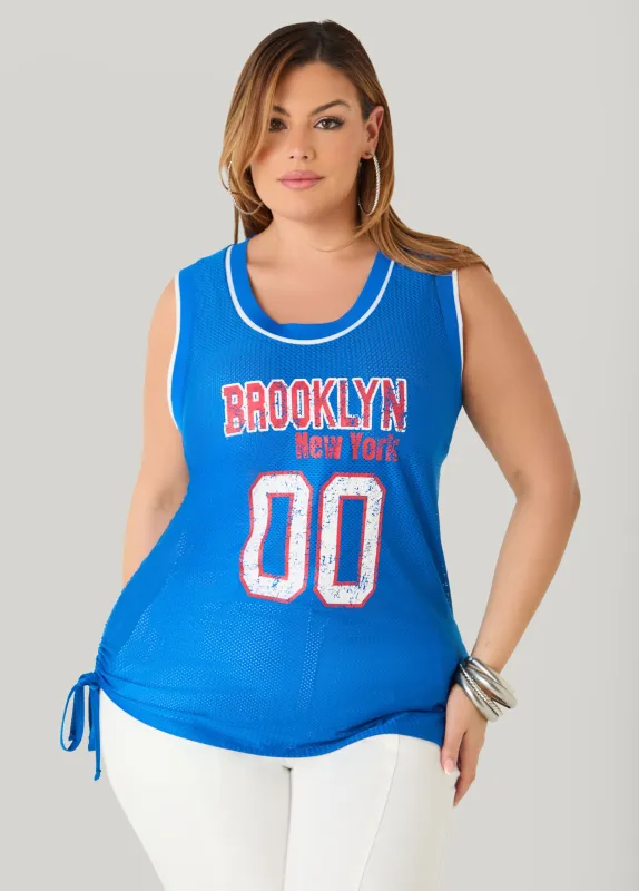 Drawstring Basketball Jersey made by Ashley Stewart