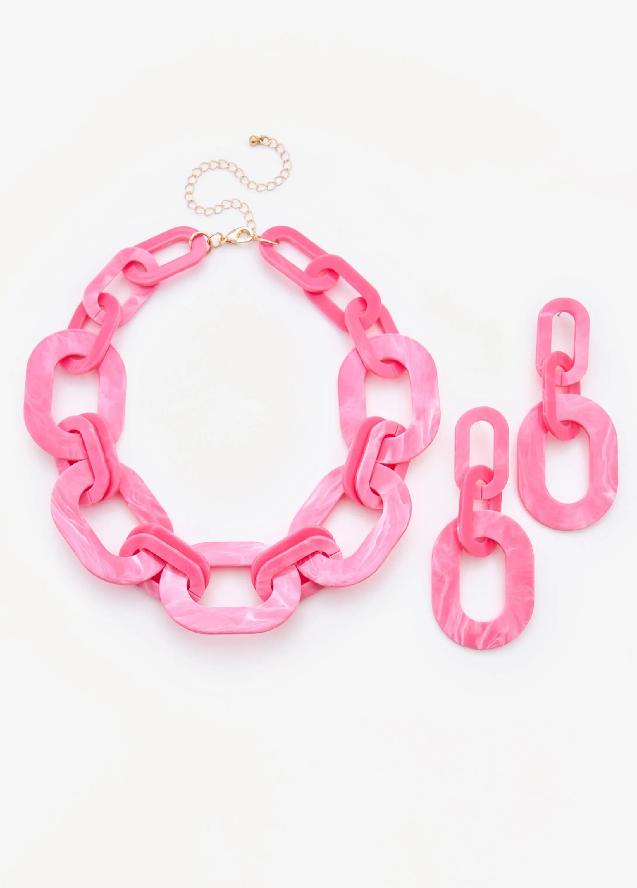 Marbled Chain Link Necklace Set sold by Ashley Stewart product image thumbnail 2