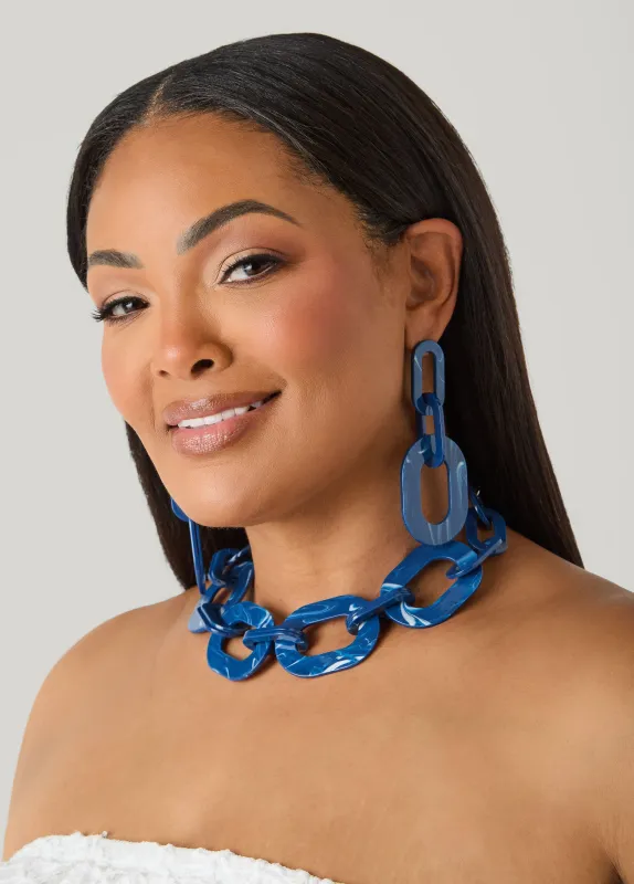 Marble Chain Link Necklace Set made by Ashley Stewart