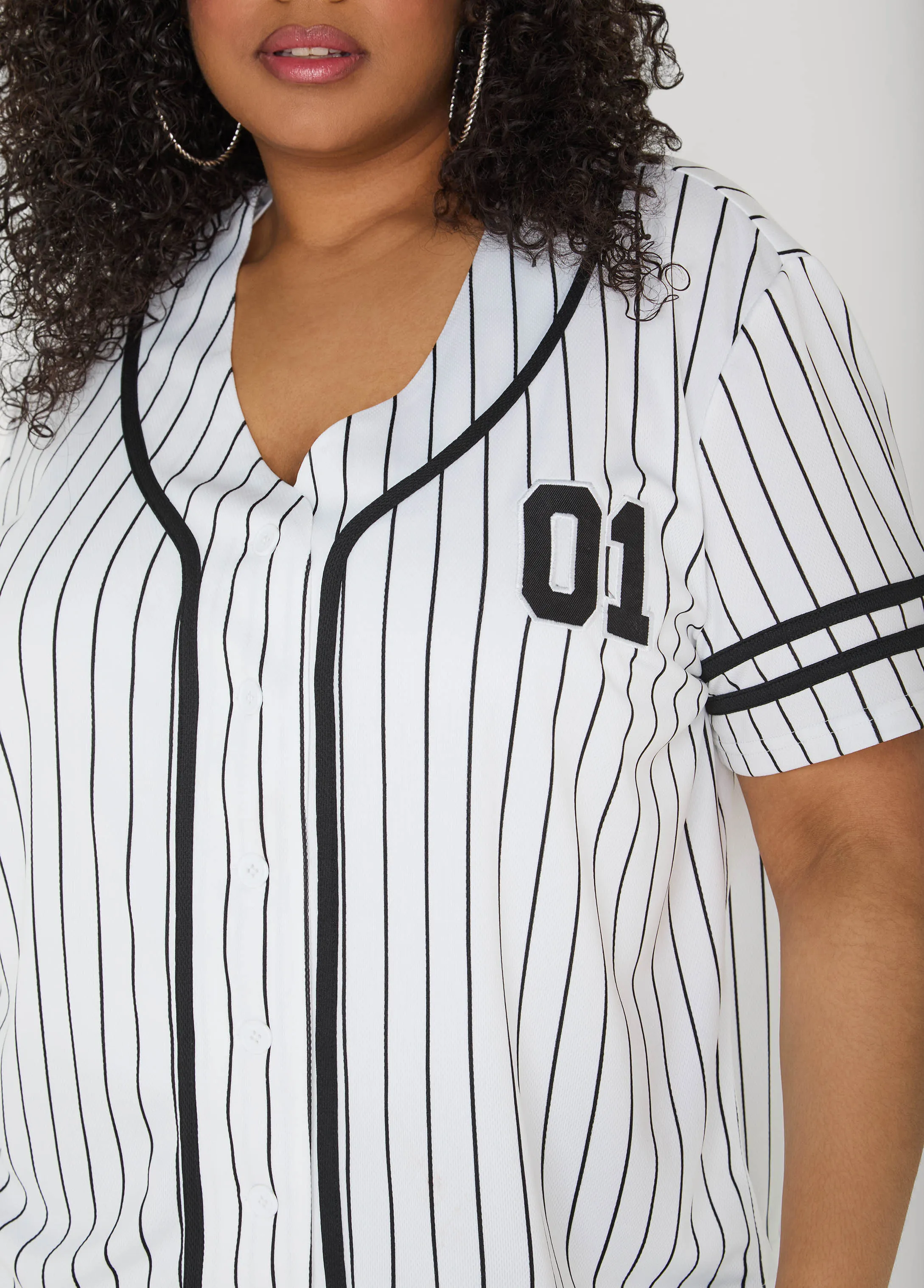 Striped Baseball Jersey sold by Ashley Stewart product image thumbnail 4