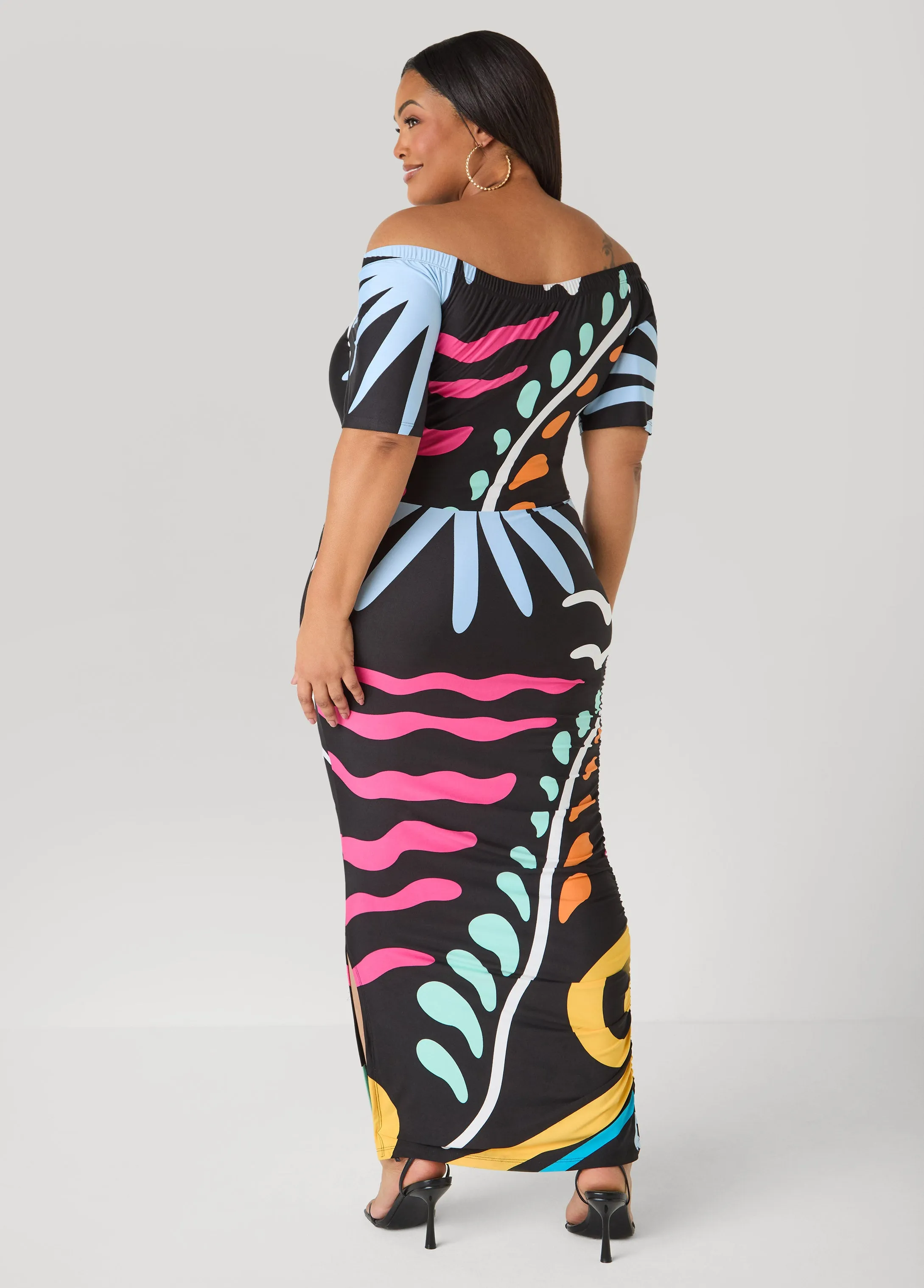Tropical Off The Shoulder Dress sold by Ashley Stewart product image thumbnail 2