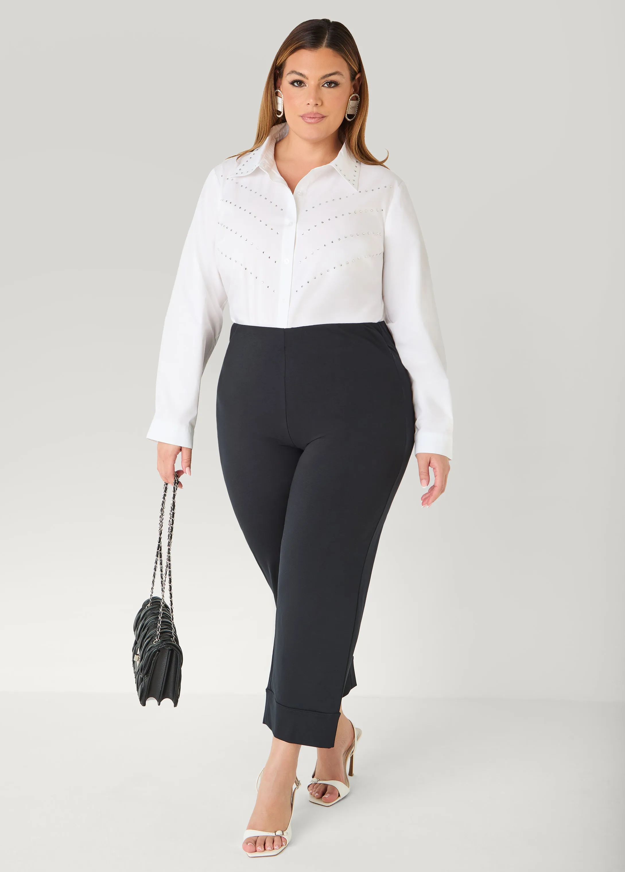 Crystal Cotton Blend Shirt sold by Ashley Stewart product image thumbnail 3