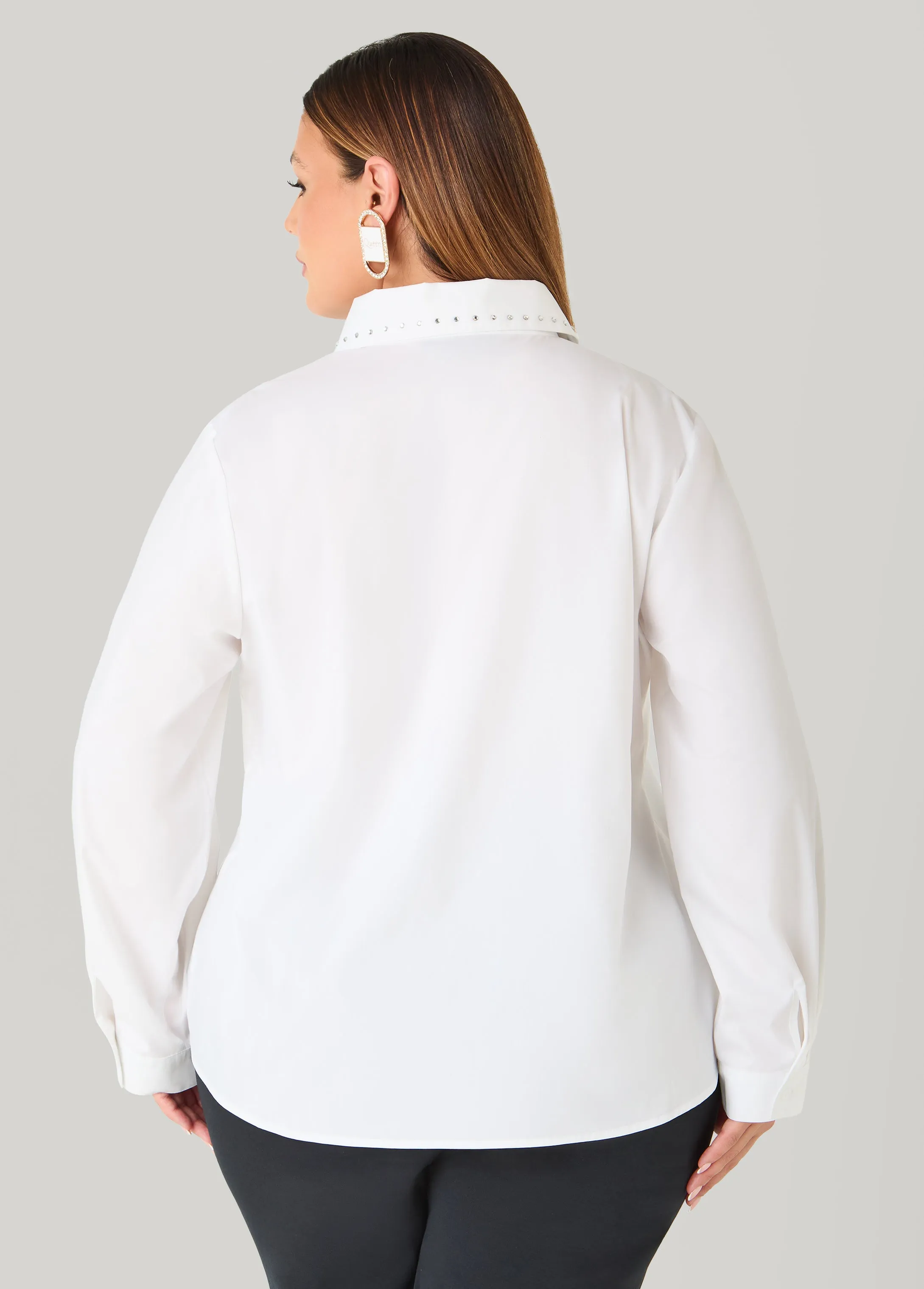 Crystal Cotton Blend Shirt sold by Ashley Stewart product image thumbnail 2