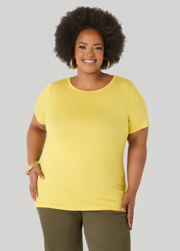 The Basic Jersey Crewneck Tee made by Ashley Stewart