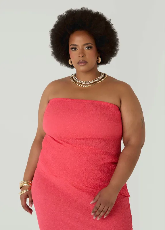 Textured Asymmetric Tube Top made by Ashley Stewart
