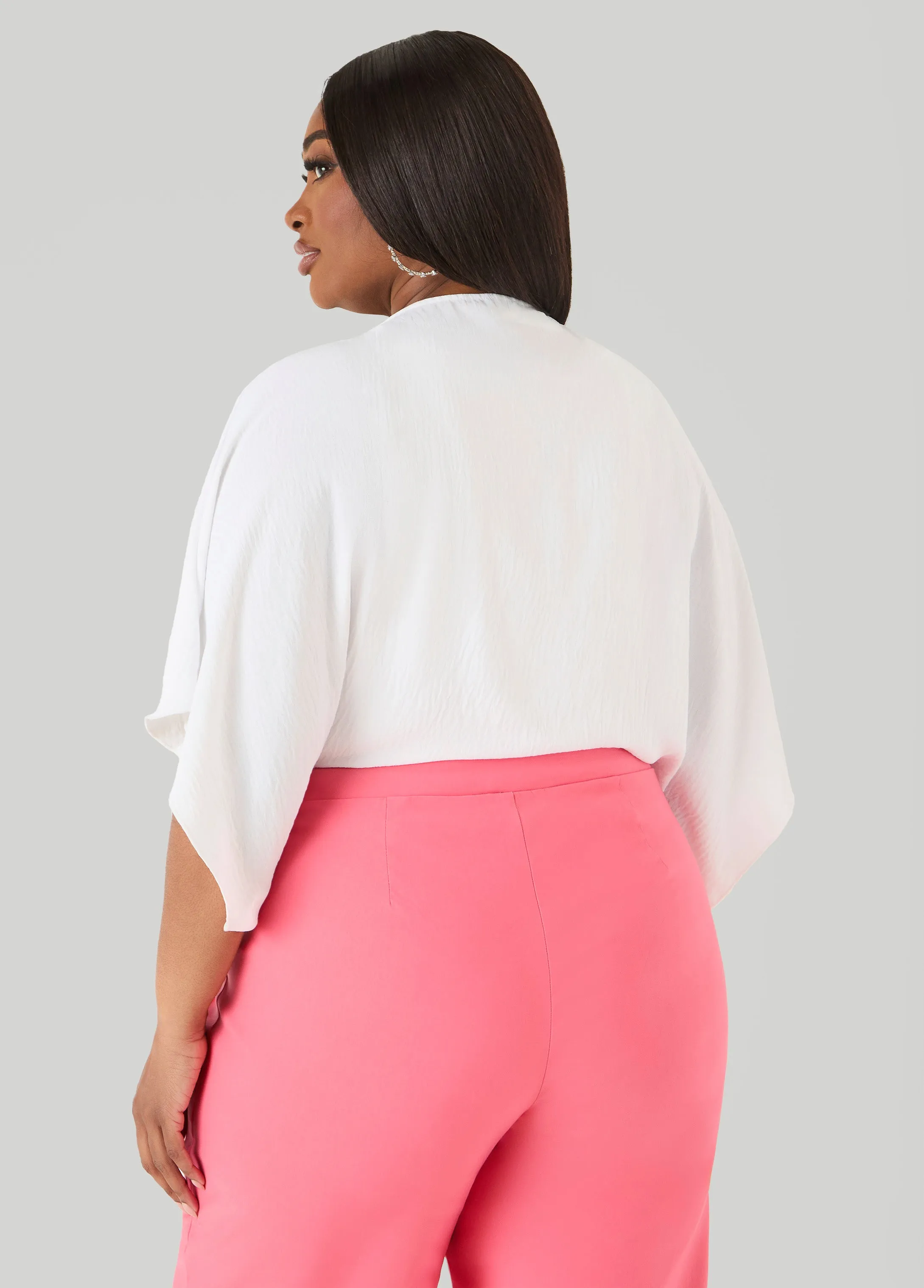 Textured Tie Front Shrug sold by Ashley Stewart product image thumbnail 2
