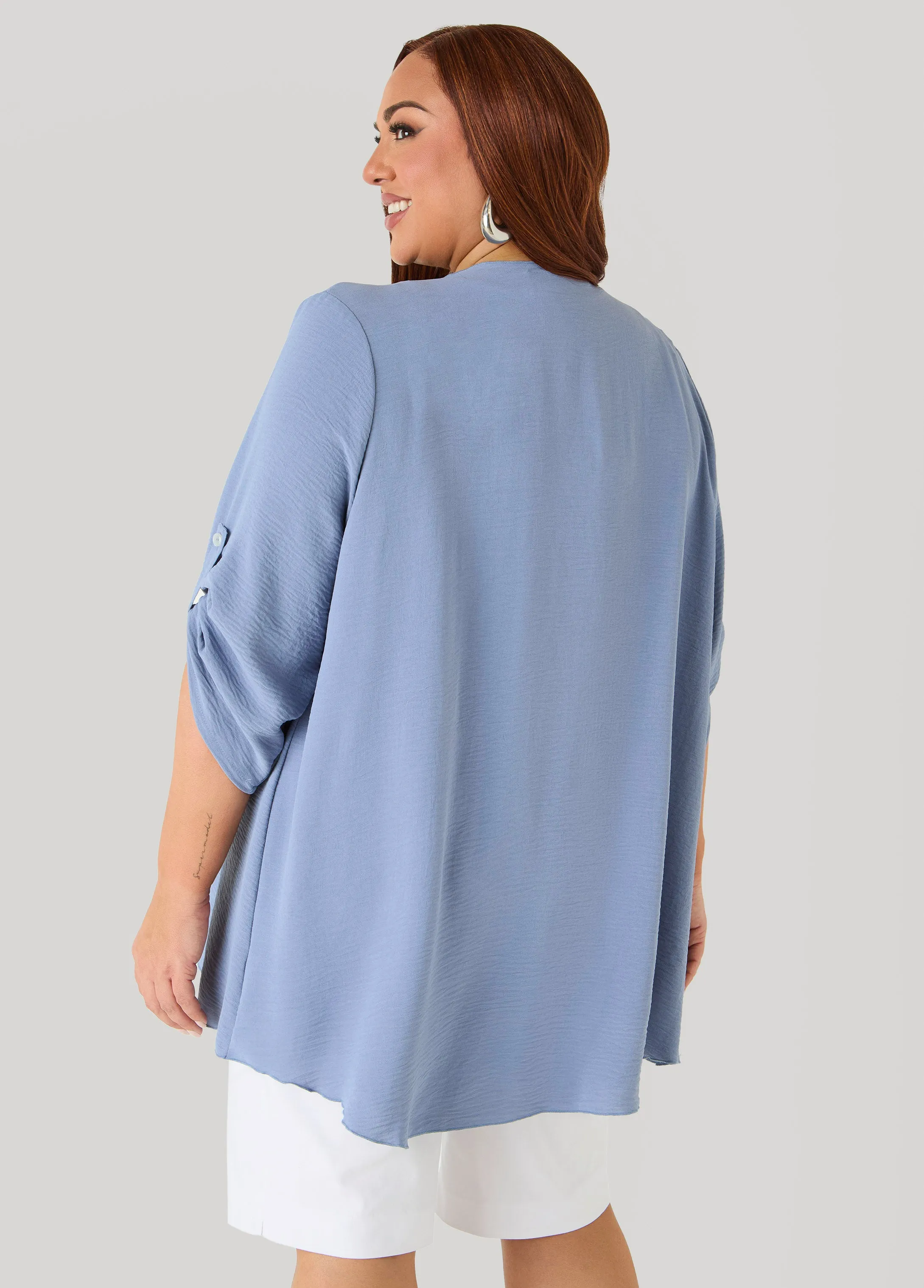 Textured Open Front Kimono sold by Ashley Stewart product image thumbnail 2