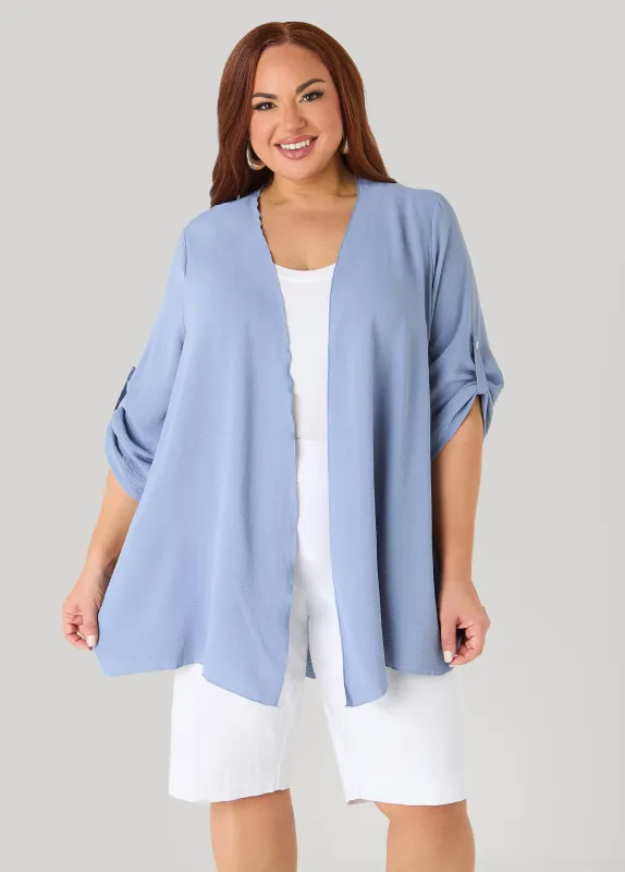 Textured Open Front Kimono made by Ashley Stewart
