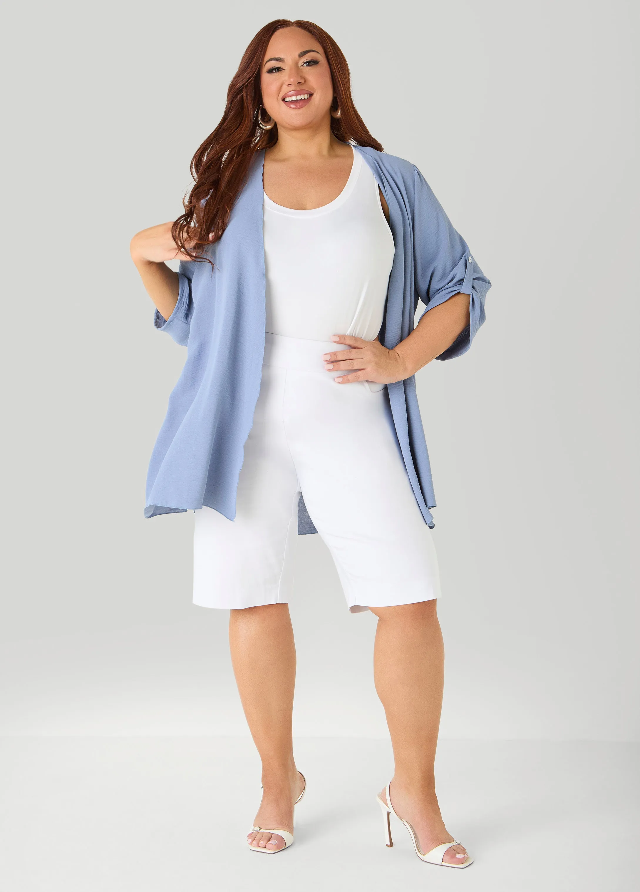 Textured Open Front Kimono sold by Ashley Stewart product image thumbnail 3