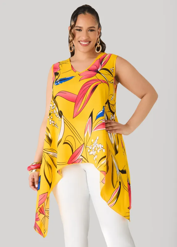 Floral Print Handkerchief Top made by Ashley Stewart