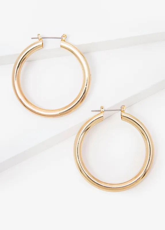 Gold Tone Hoop Earrings made by Ashley Stewart
