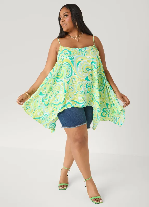 Paisley Print Handkerchief Tank made by Ashley Stewart