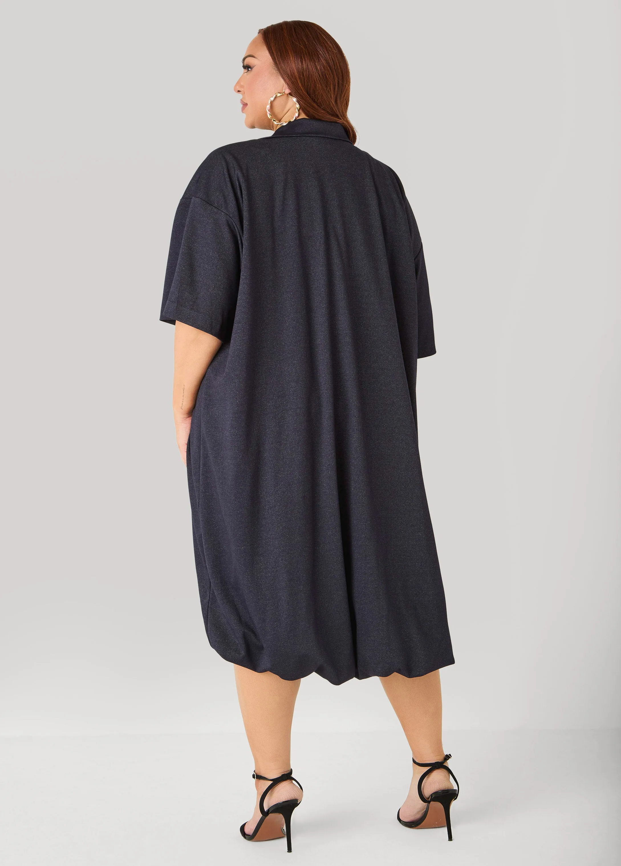 Denim Hi Low Bubble Dress sold by Ashley Stewart product image thumbnail 2