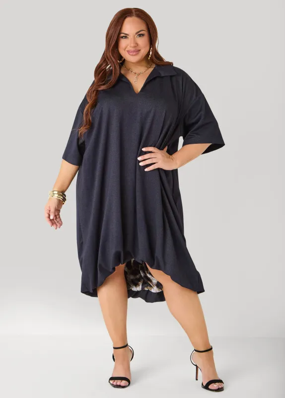 Denim Hi Low Bubble Dress made by Ashley Stewart
