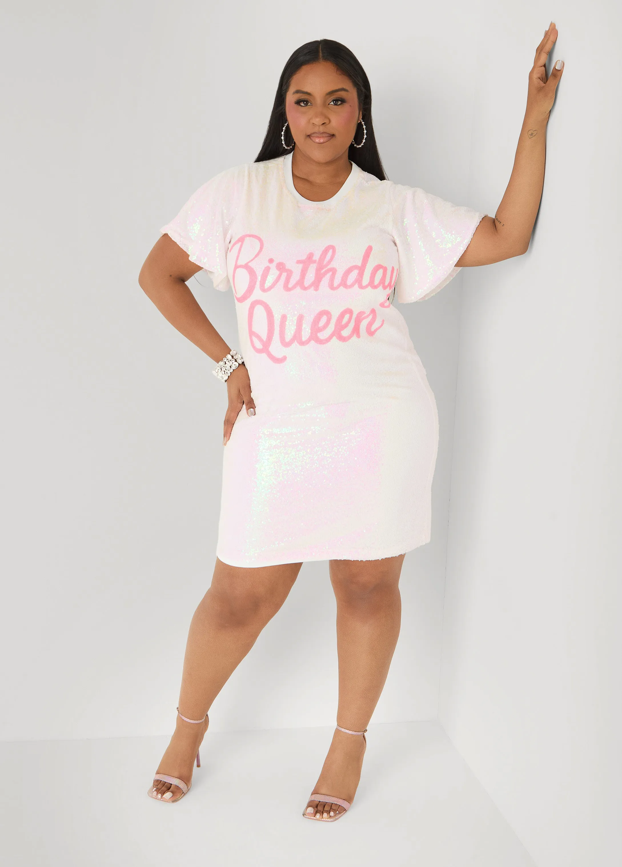 Birthday Queen Sequin Dress sold by Ashley Stewart product image thumbnail 4