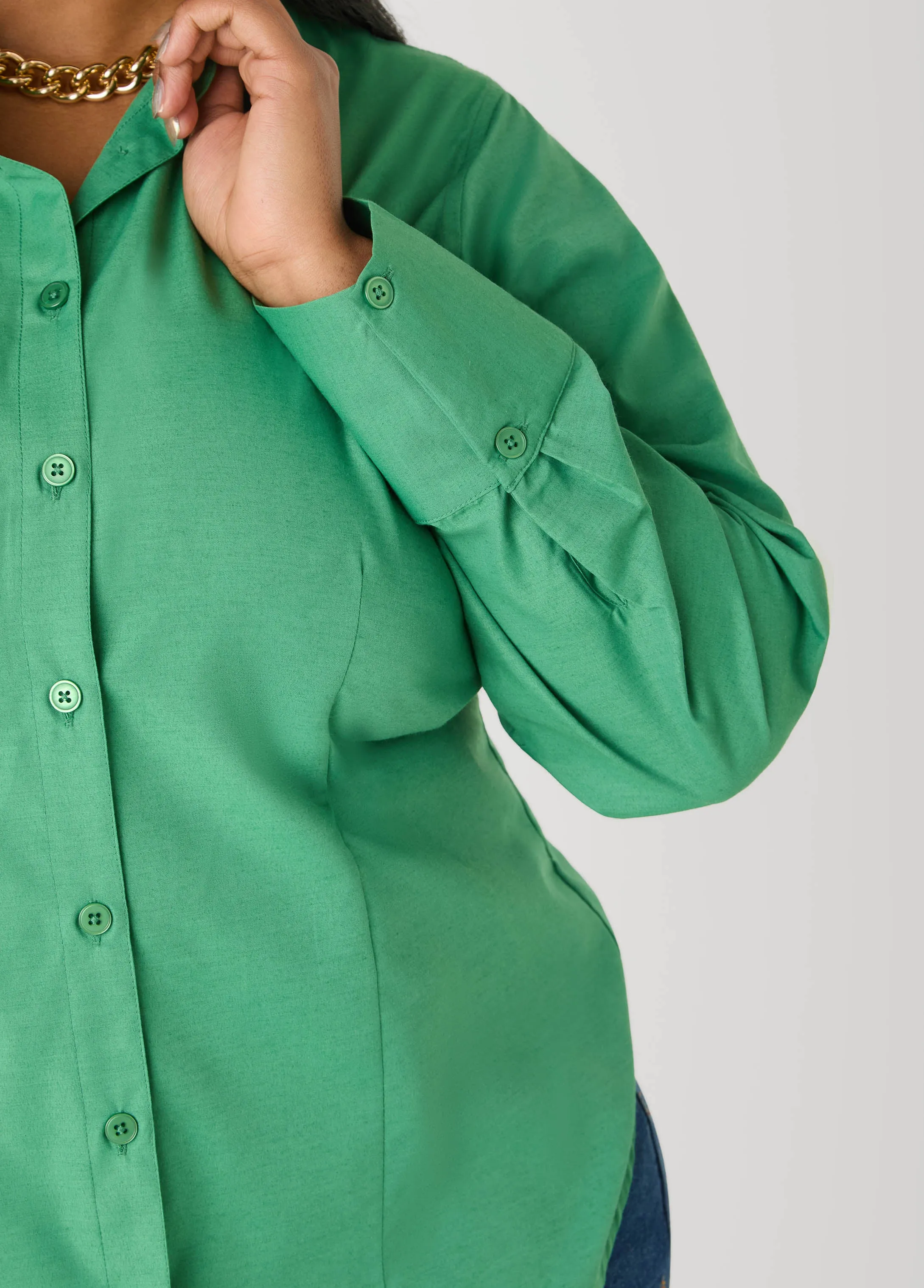 Tall Collared Cotton Blend Shirt sold by Ashley Stewart product image thumbnail 4