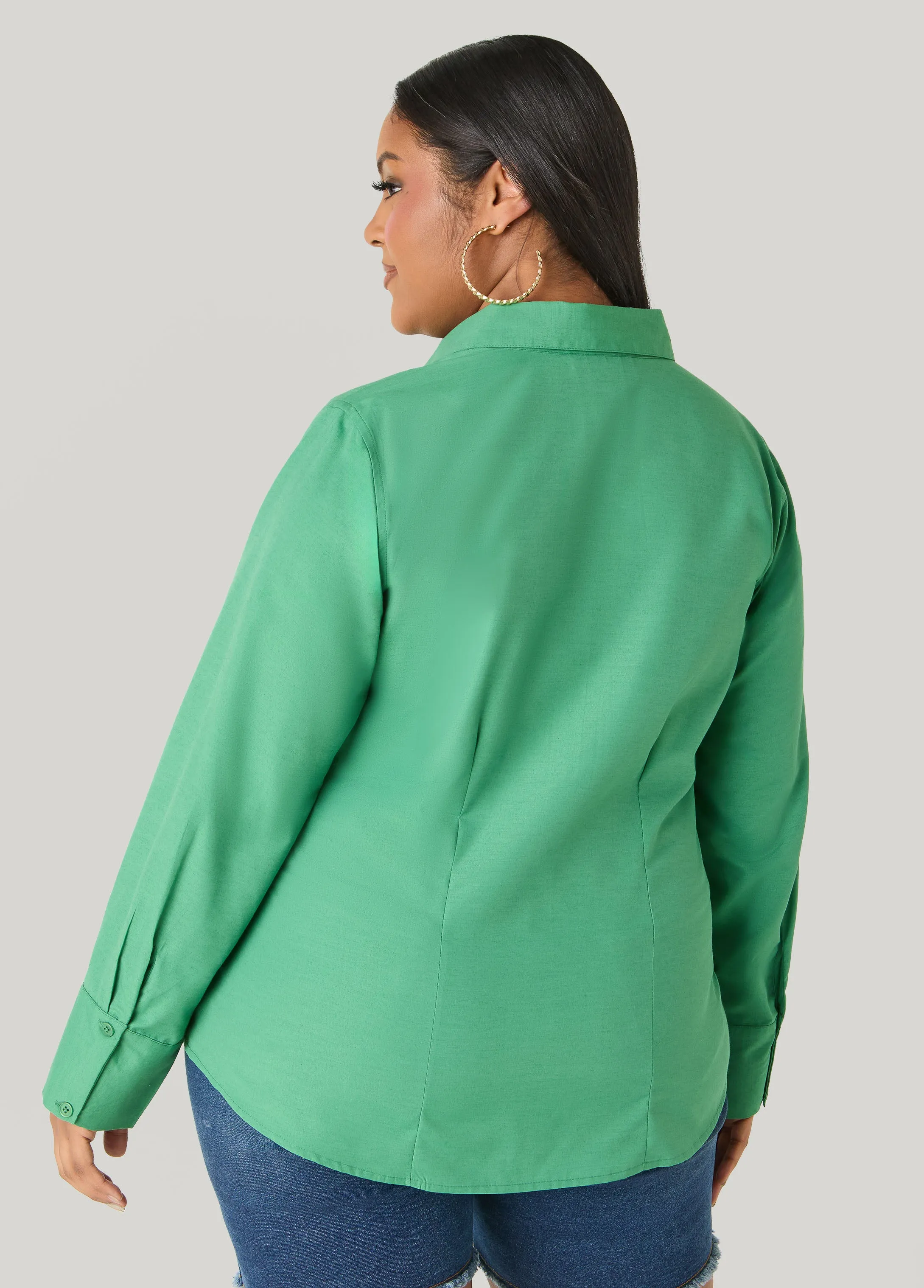 Tall Collared Cotton Blend Shirt sold by Ashley Stewart product image thumbnail 2
