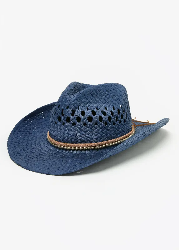 Studded Straw Cowboy Hat made by Ashley Stewart