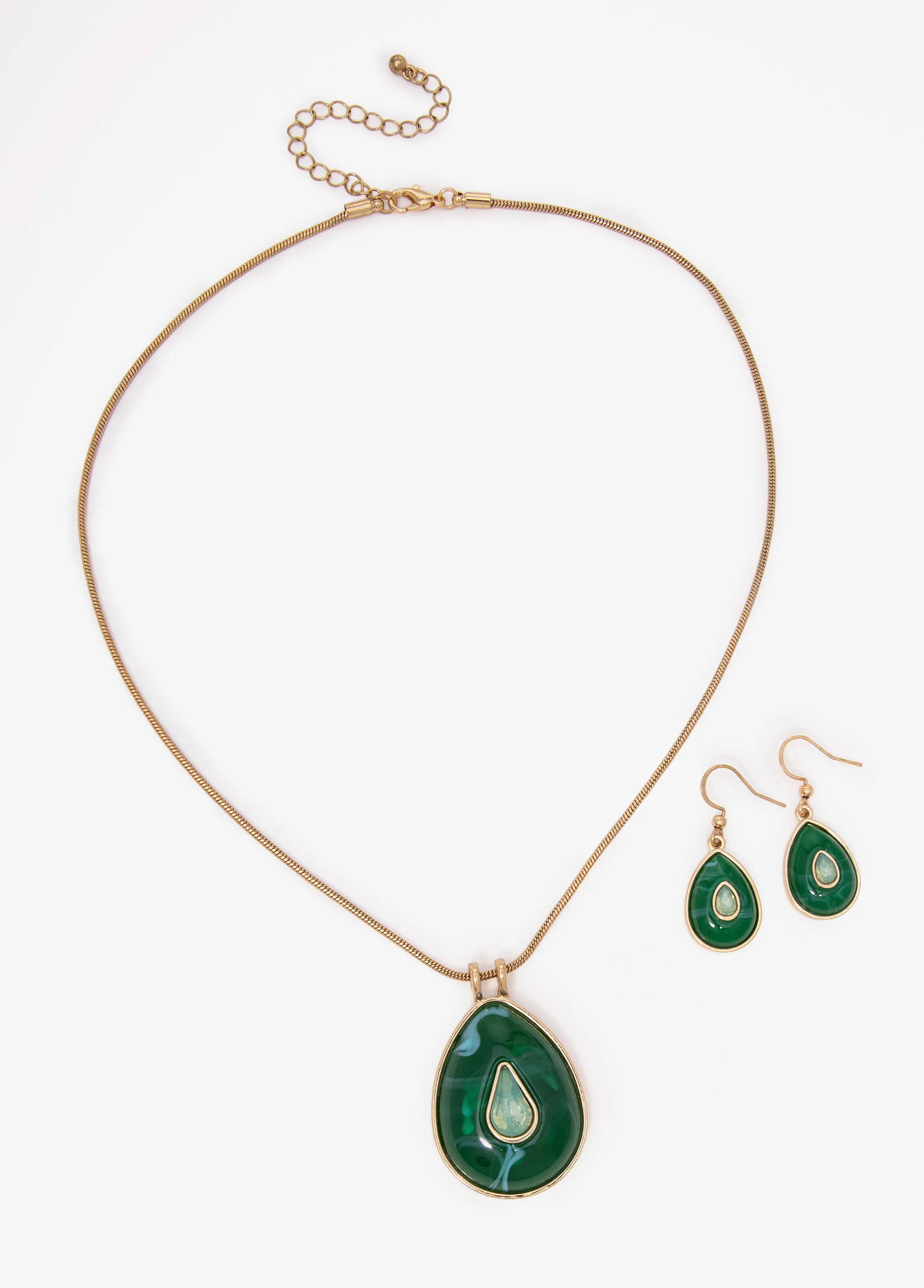 Teardrop Stone Necklace Set sold by Ashley Stewart product image thumbnail 2