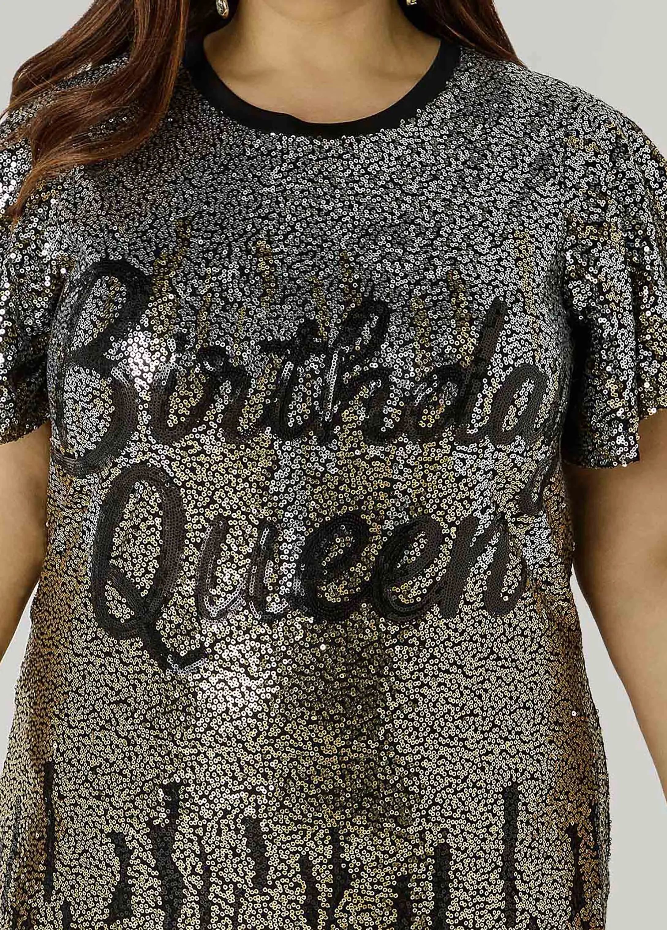 Birthday Queen Ombre Sequin Dress sold by Ashley Stewart product image thumbnail 4