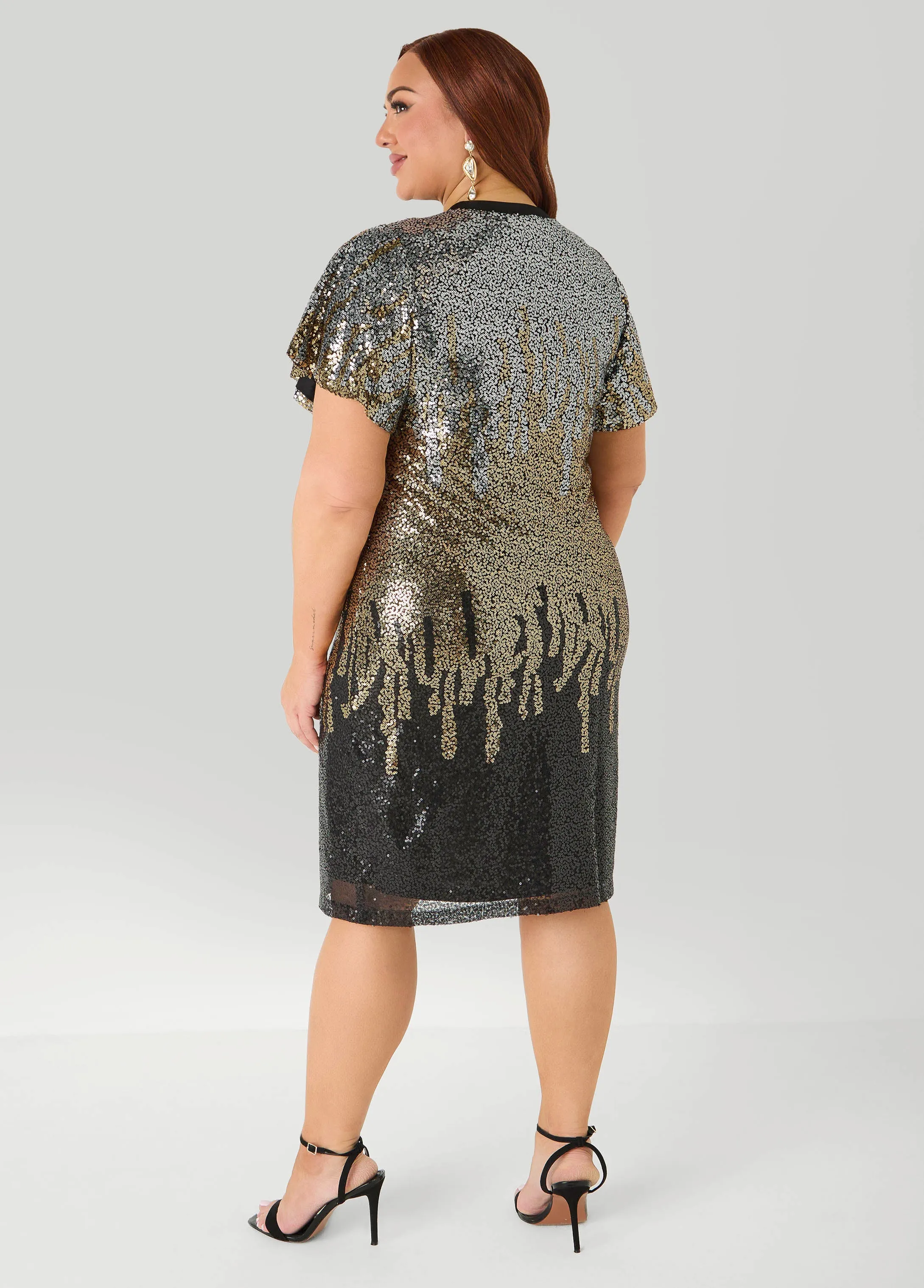 Birthday Queen Ombre Sequin Dress sold by Ashley Stewart product image thumbnail 2