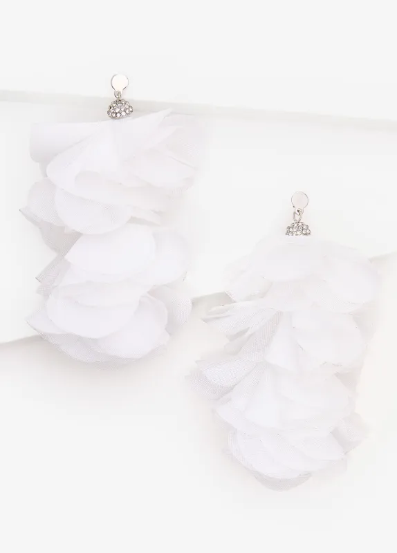 Cascading Chiffon Petal Earrings made by Ashley Stewart