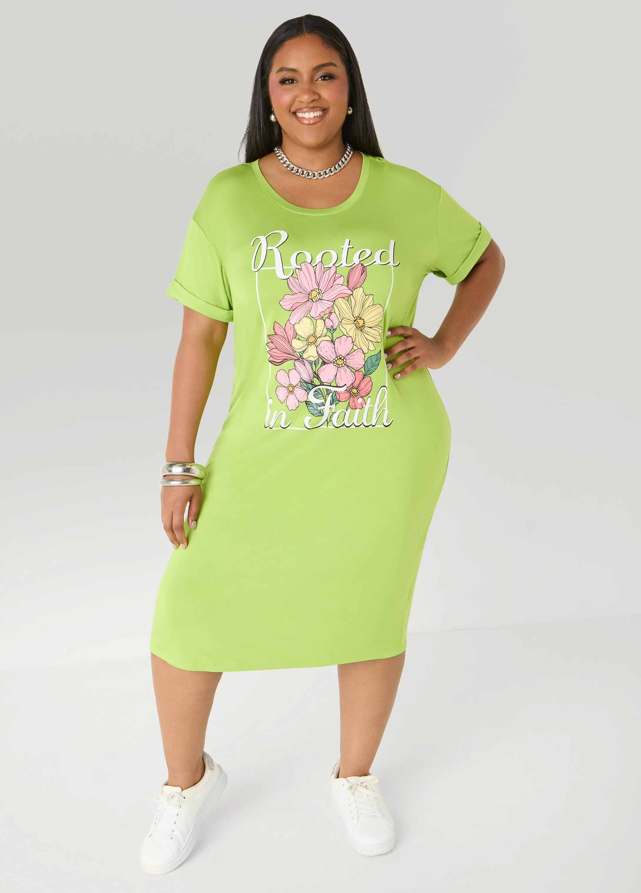 Rooted In Faith T Shirt Dress sold by Ashley Stewart