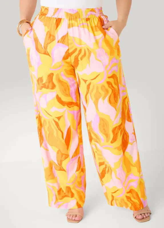 Swirl Print Wide Leg Pants made by Ashley Stewart