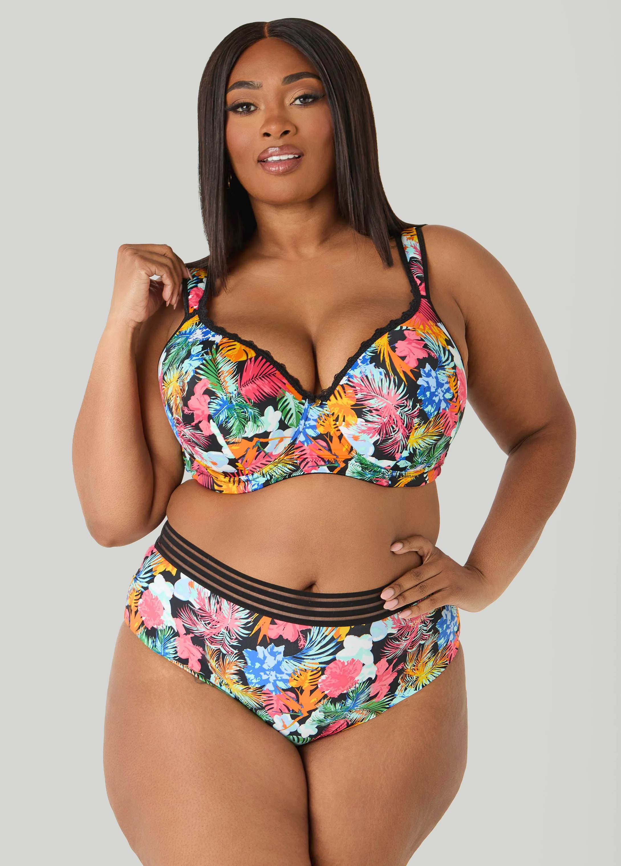 Tropical Full Coverage Butterfly Bra sold by Ashley Stewart