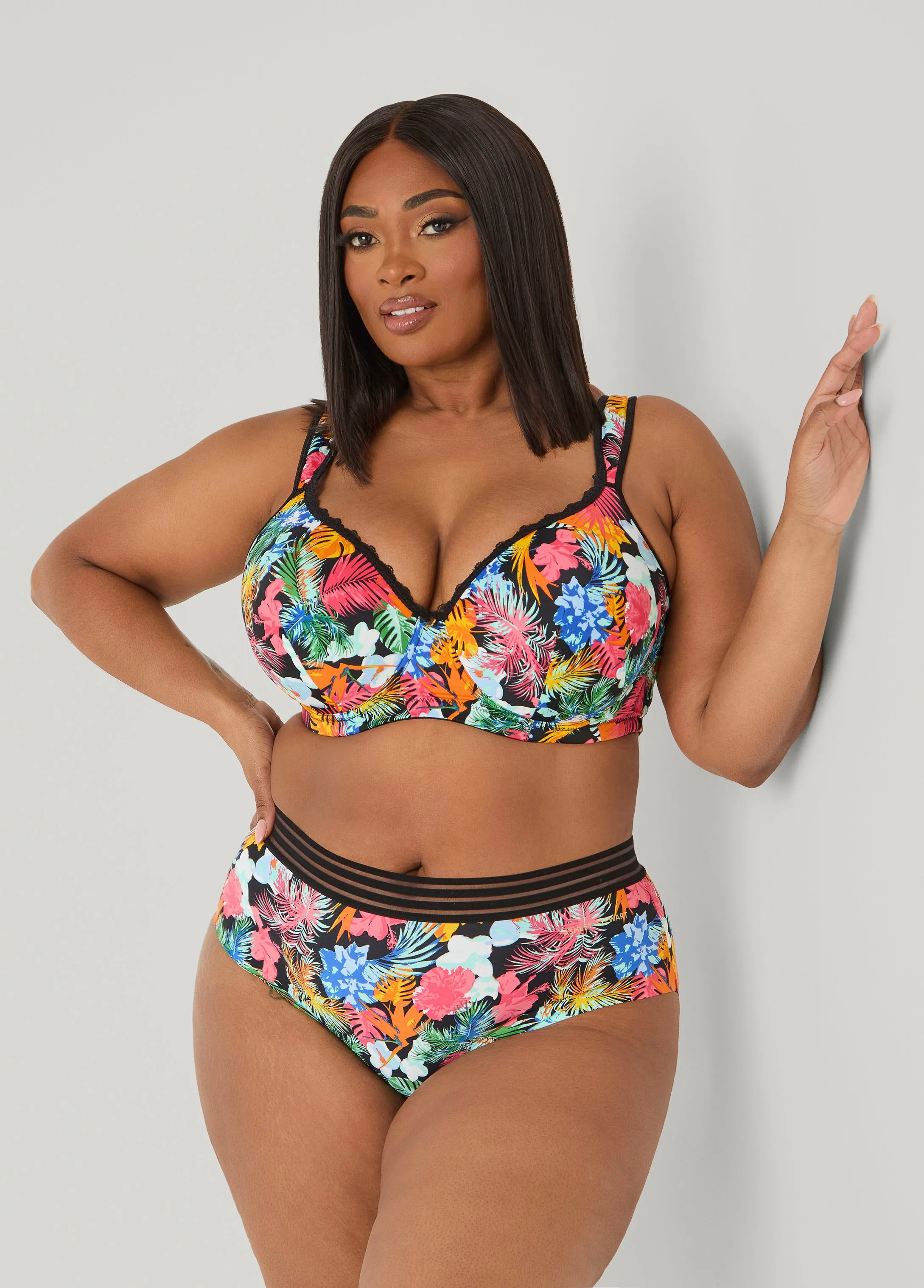 Tropical Sheer Waist Briefs sold by Ashley Stewart