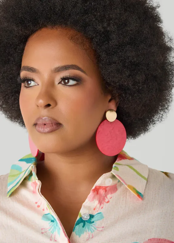 Marbled Disk Earrings made by Ashley Stewart