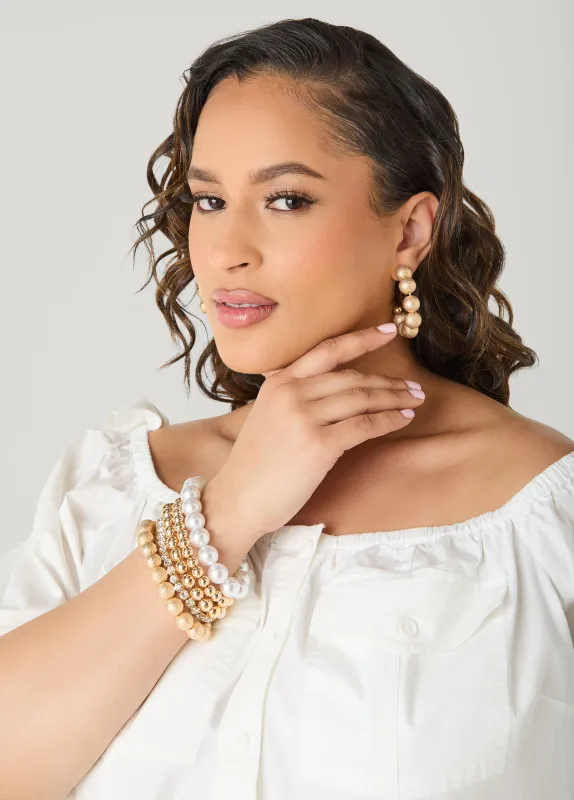 Gold Bracelet And Earrings Set made by Ashley Stewart