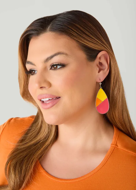 Colorblocked Teardrop Earrings made by Ashley Stewart