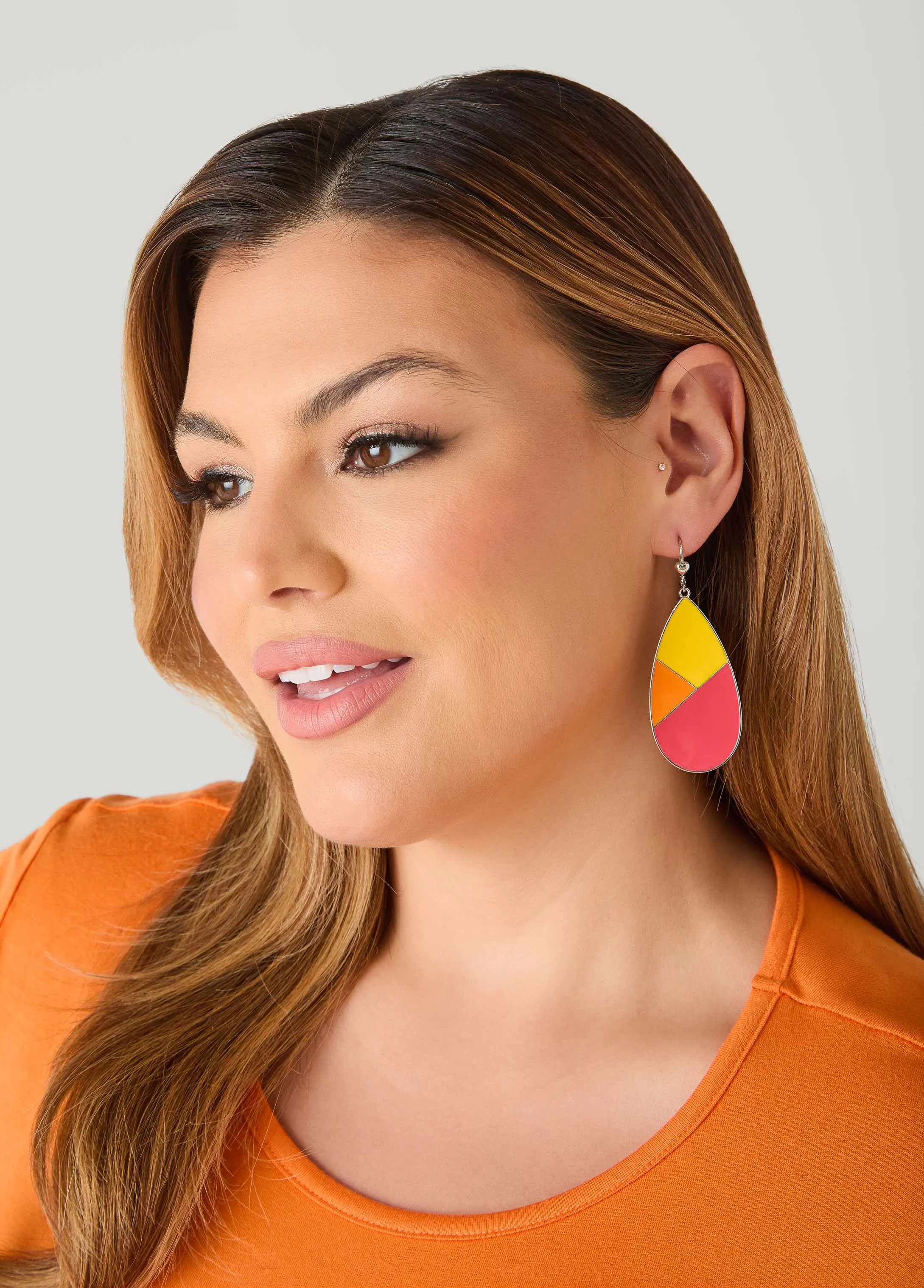 Colorblocked Teardrop Earrings sold by Ashley Stewart