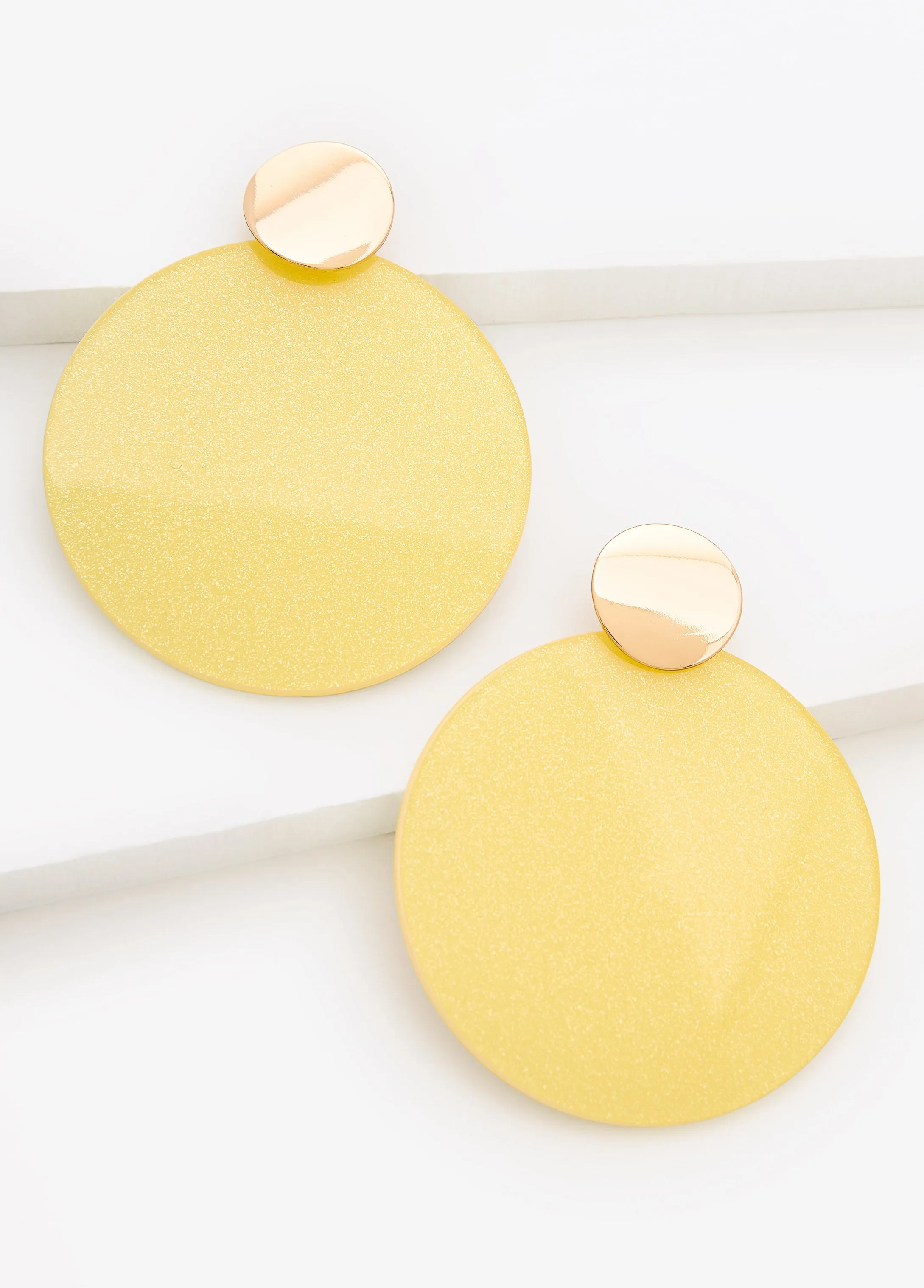 Glittered Disk Earrings sold by Ashley Stewart product image thumbnail 2
