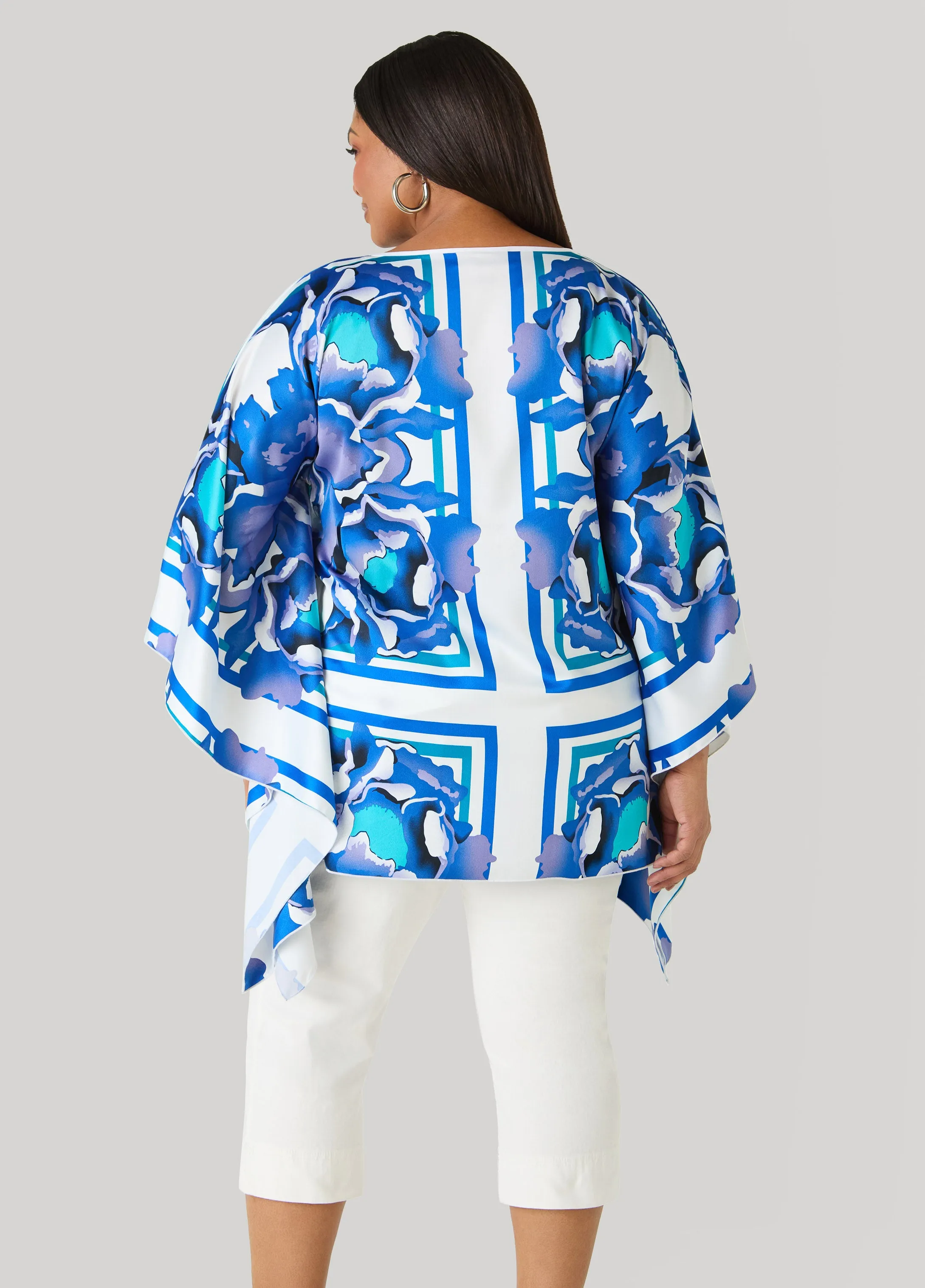 Floral Satin Tunic sold by Ashley Stewart product image thumbnail 2