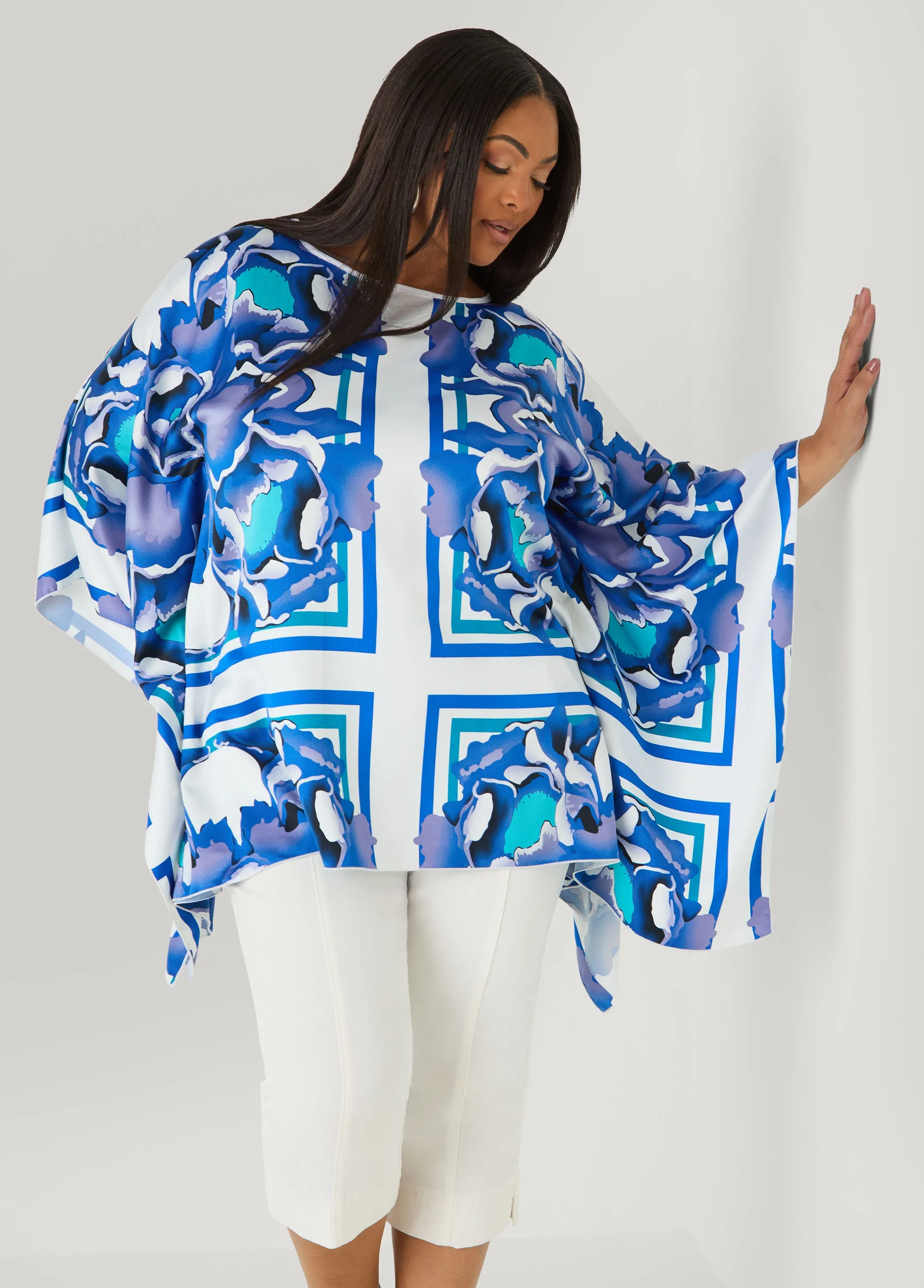Floral Satin Tunic sold by Ashley Stewart product image thumbnail 4