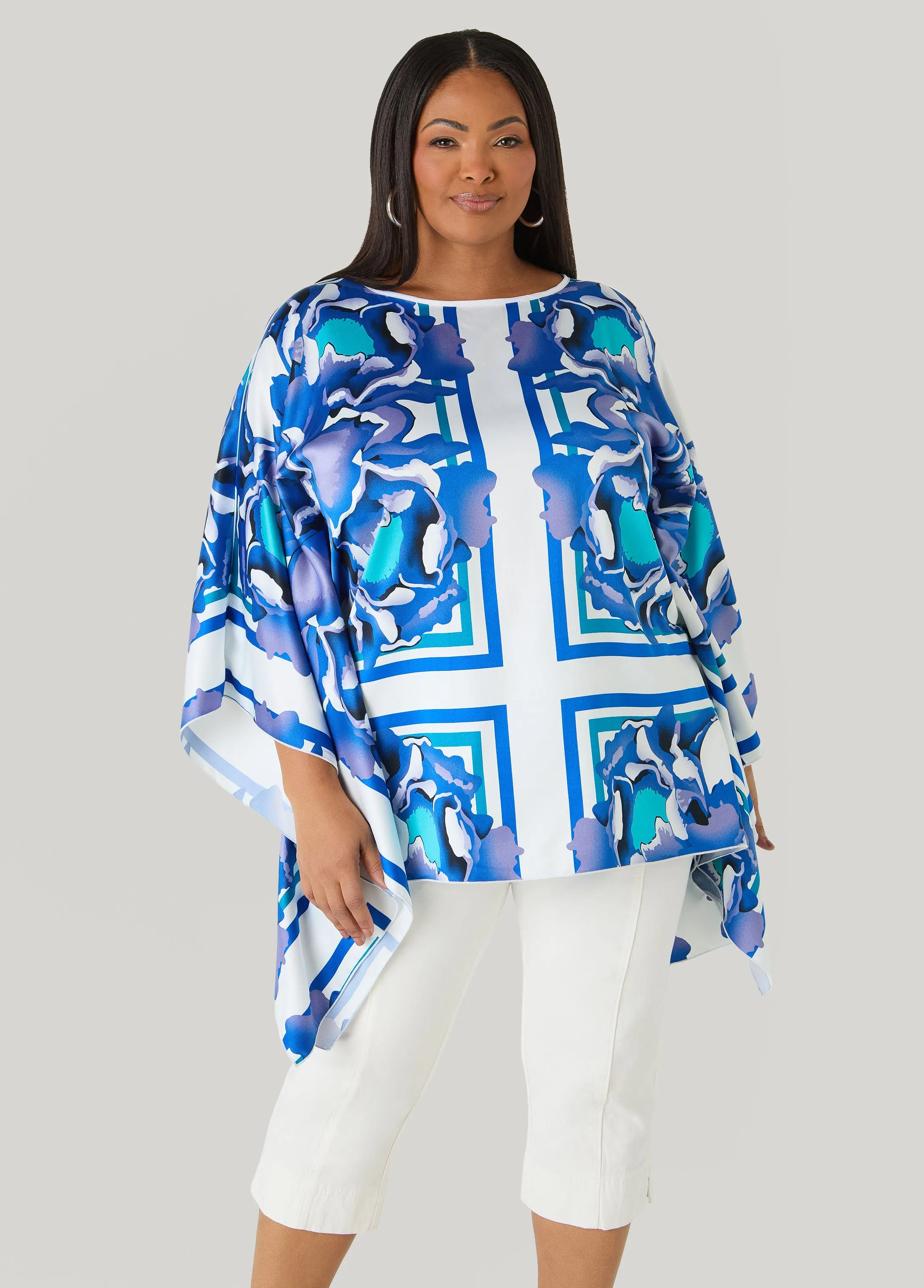 Floral Satin Tunic sold by Ashley Stewart