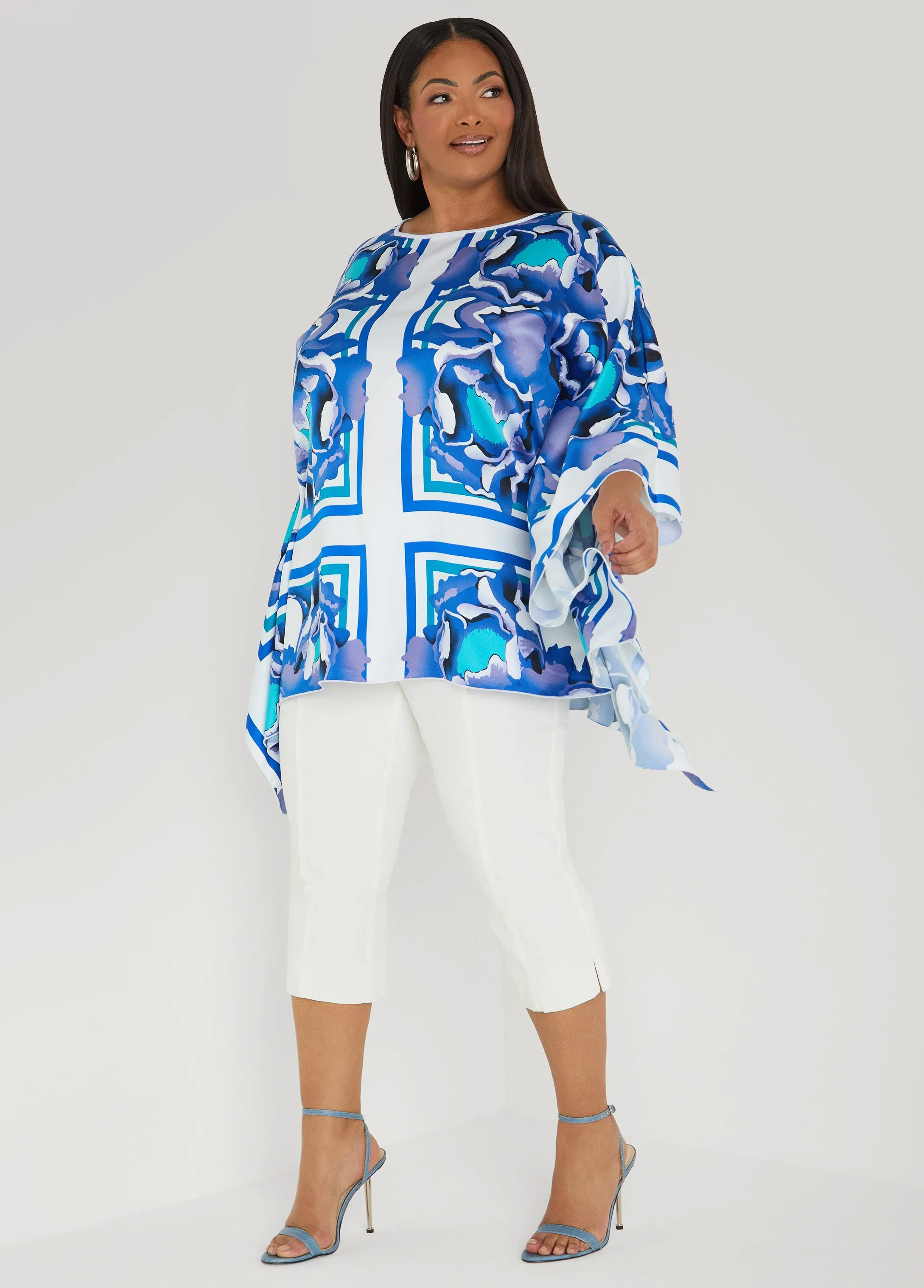 Floral Satin Tunic sold by Ashley Stewart product image thumbnail 3