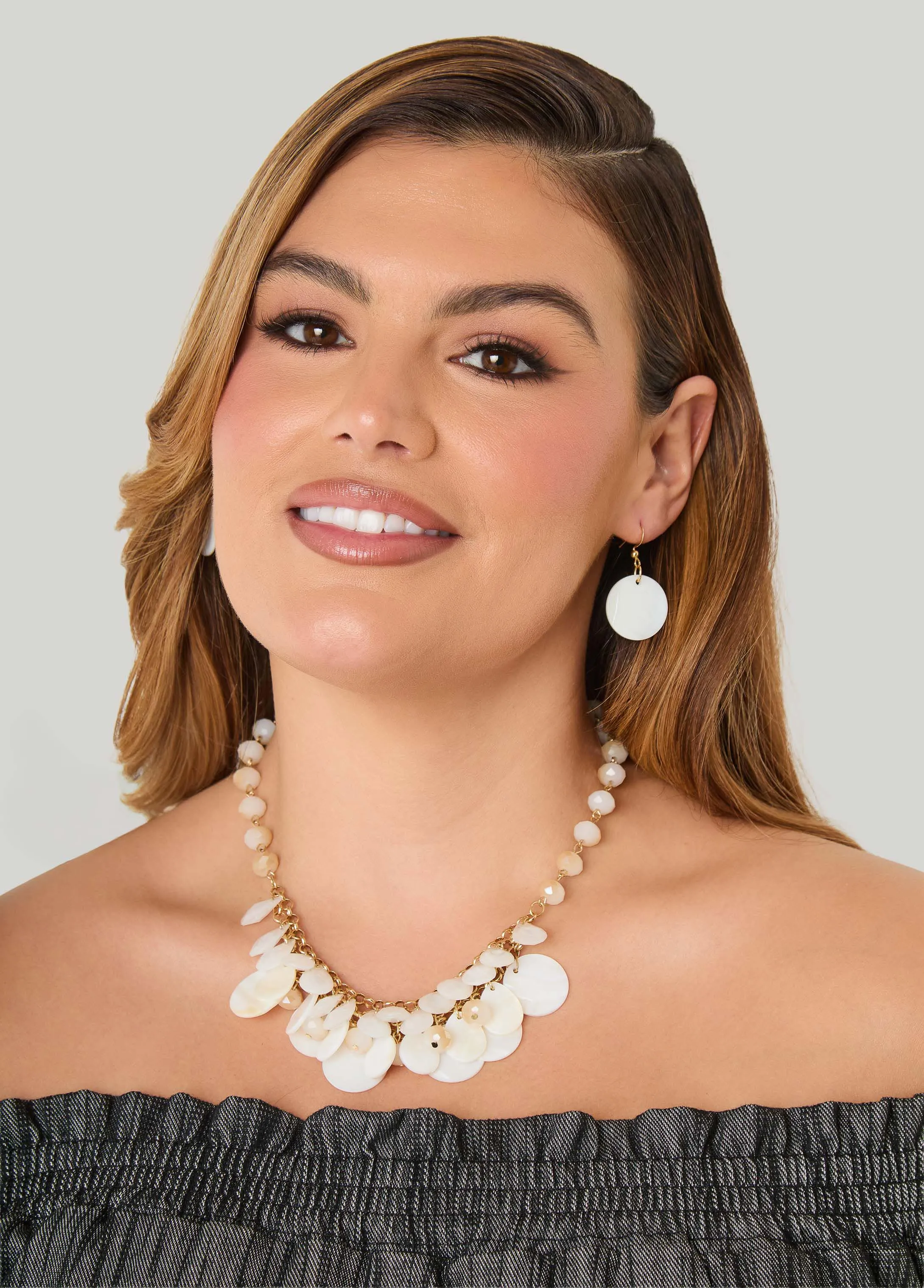 Faux Mother Of Pearl Necklace Set sold by Ashley Stewart