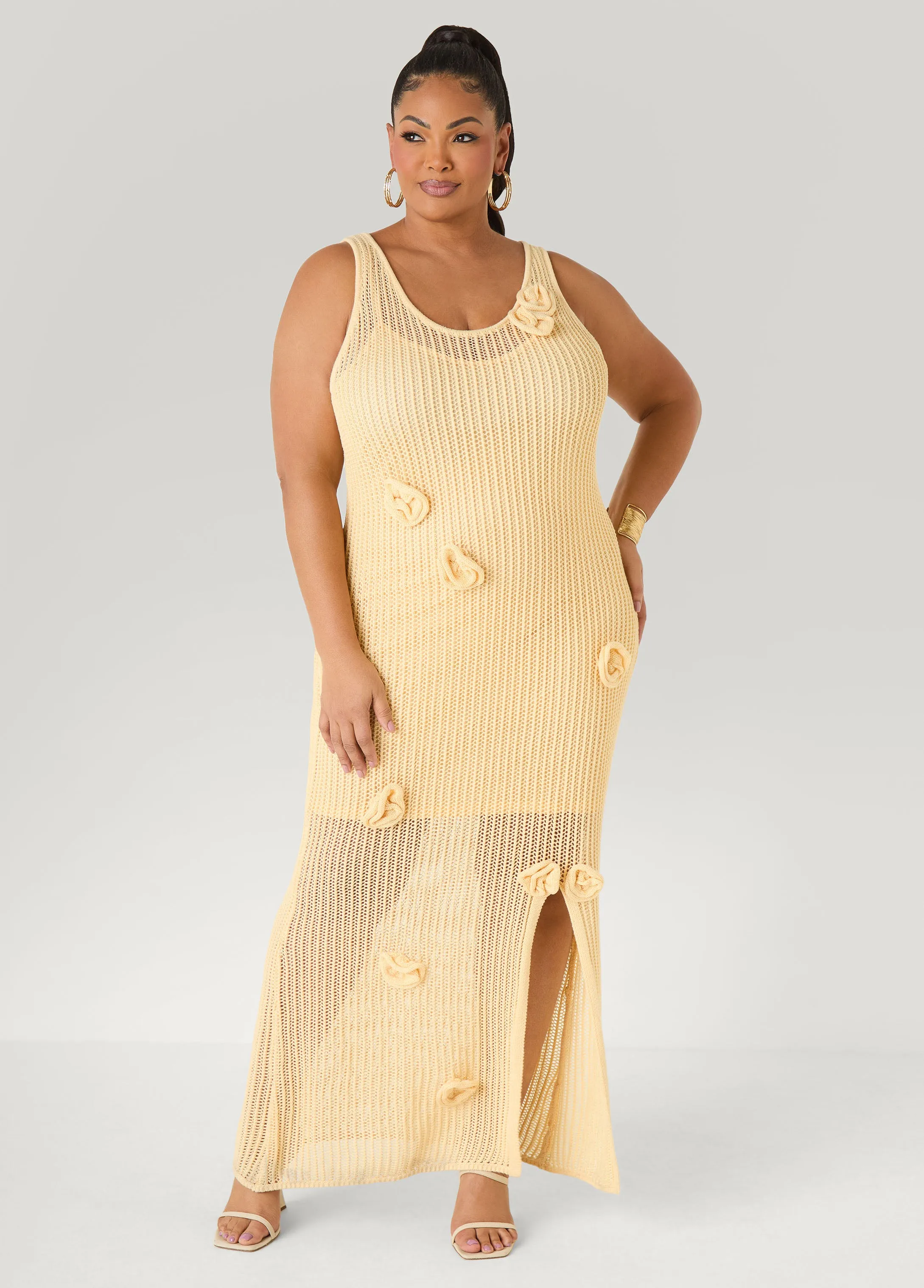 Rosette Crochet Maxi Dress sold by Ashley Stewart product image thumbnail 5