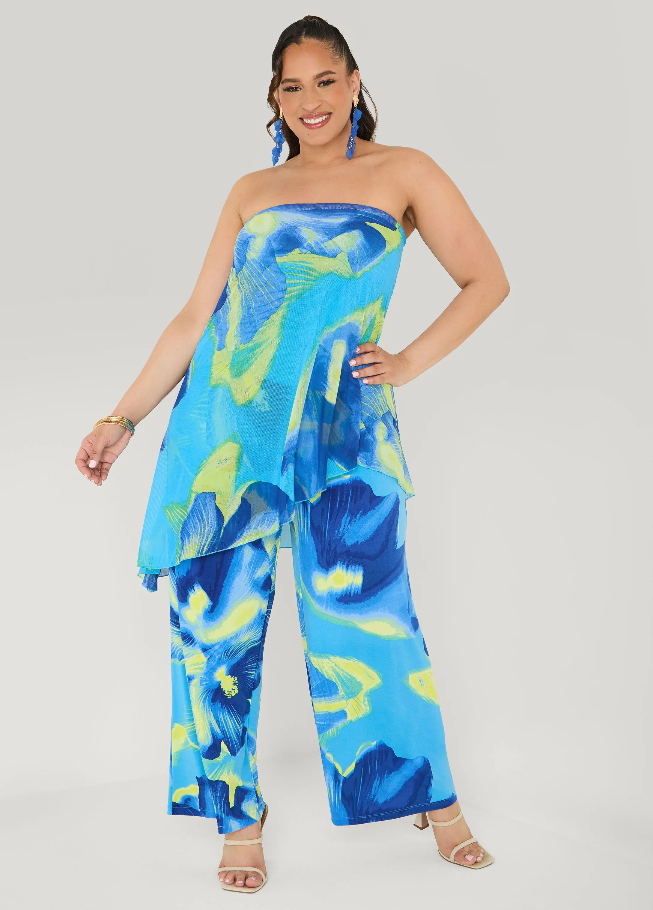 Tropical Print Wide Leg Pants sold by Ashley Stewart product image thumbnail 3