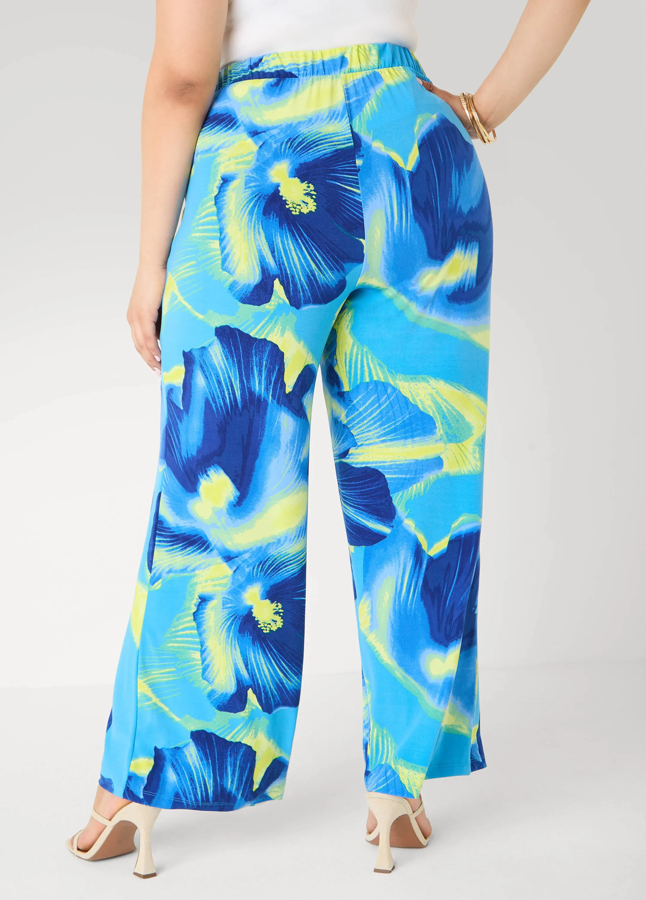 Tropical Print Wide Leg Pants sold by Ashley Stewart product image thumbnail 2