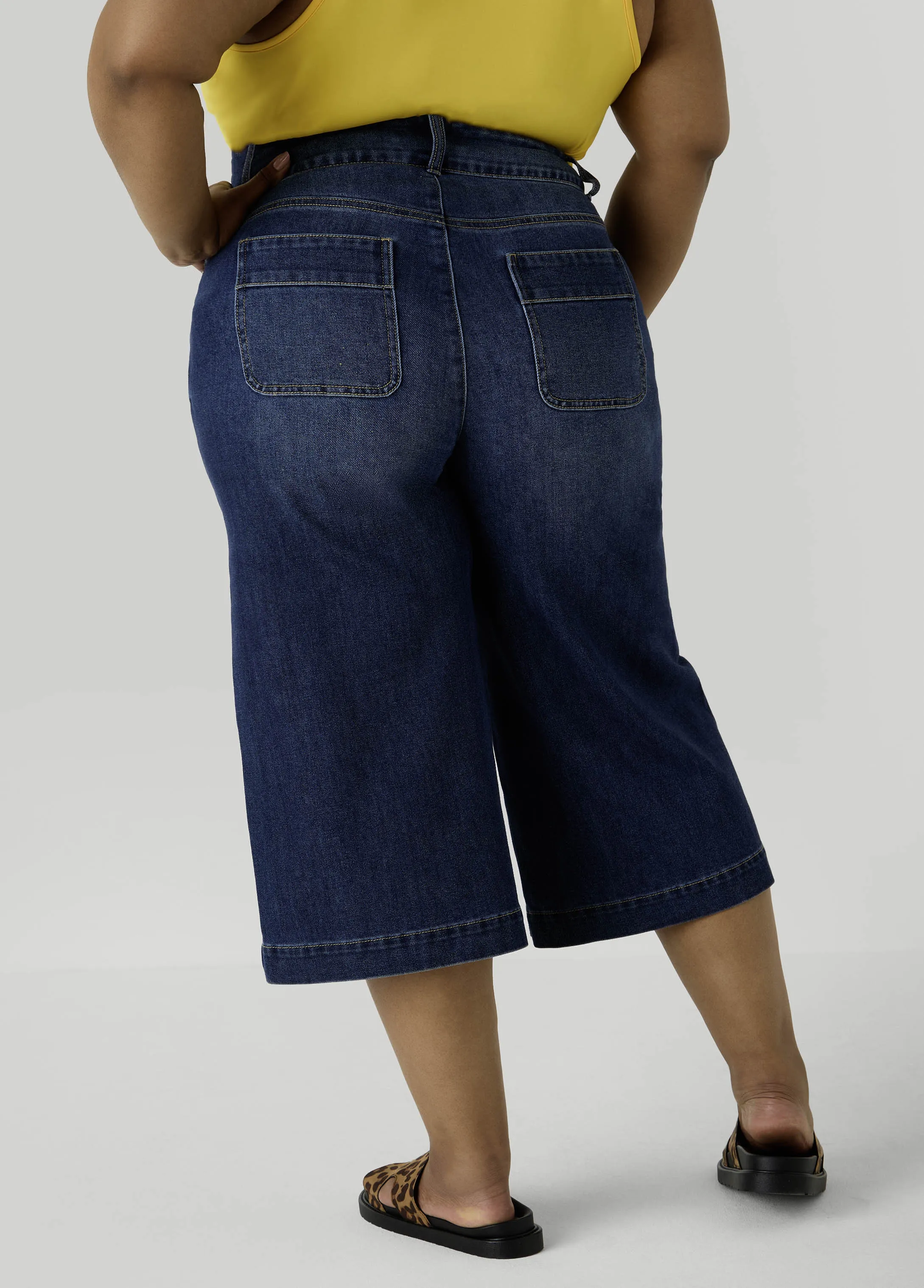 Wide Leg Denim Capris sold by Ashley Stewart product image thumbnail 2